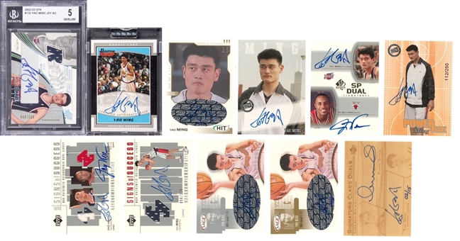 2002-04 Upper Deck & Assorted Brands Yao Ming Signed Card Collection (11 Different) Featuring BGS-Graded & Serial-Numbered Examples!